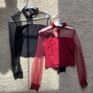 Black & Pink Mesh tops